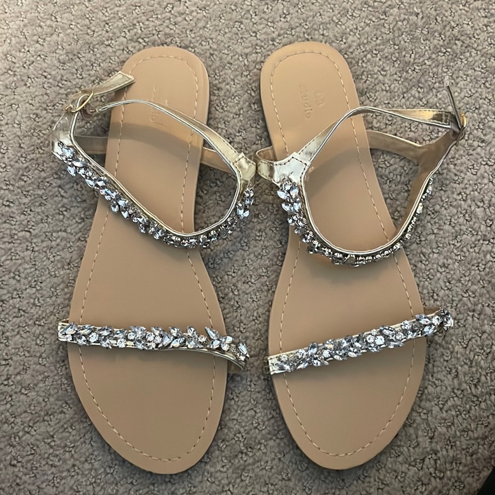 David’s Bridal jeweled sandals